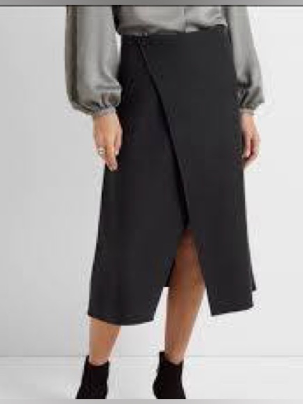 Club Monaco Wool Blend A-Line Cutaway Skirt.